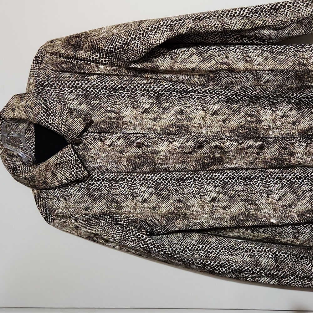 Michael Kors woman Black Animal Skin Raincoat medium